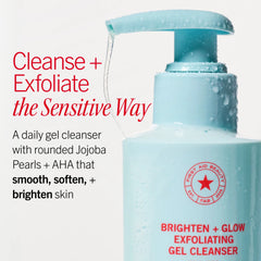 Brighten + Glow Exfoliating Gel Cleanser with AHA and Jojoba Pearls